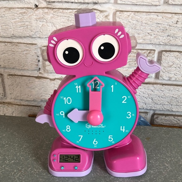 Learning Resources Đồng hồ học tập Robot (màu hồng) - Tock the Learning